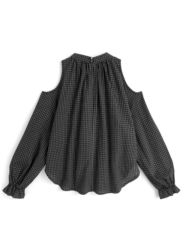 2Wayチェック柄オープンショルダートップス[dh1435] | レディース