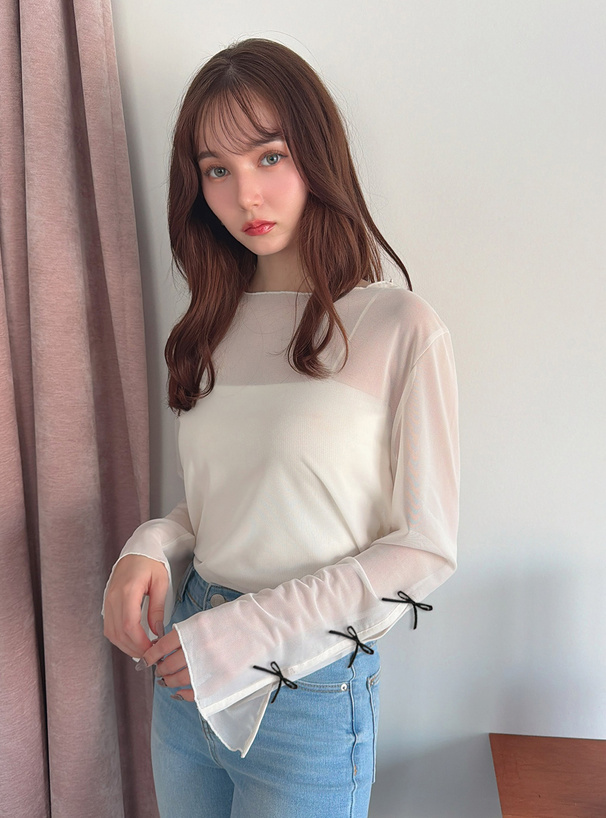 リボンシアートップス