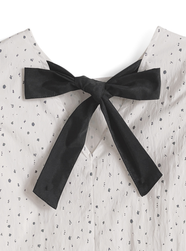 小花柄バックリボントップス