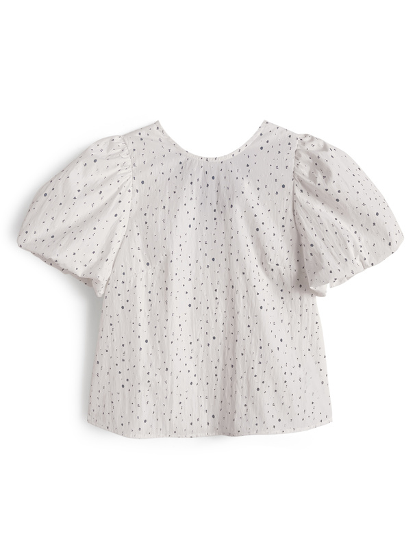 小花柄バックリボントップス