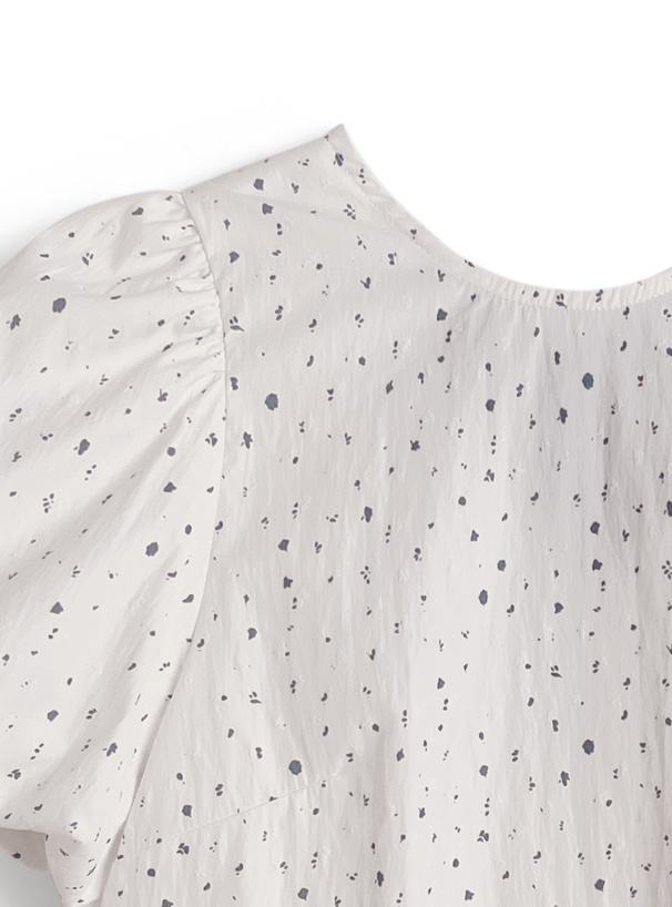 小花柄バックリボントップス