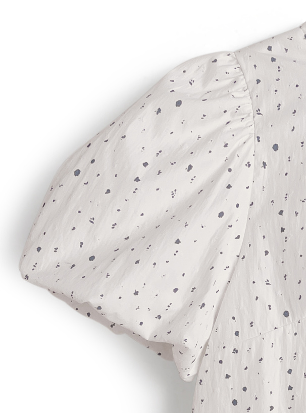 小花柄バックリボントップス