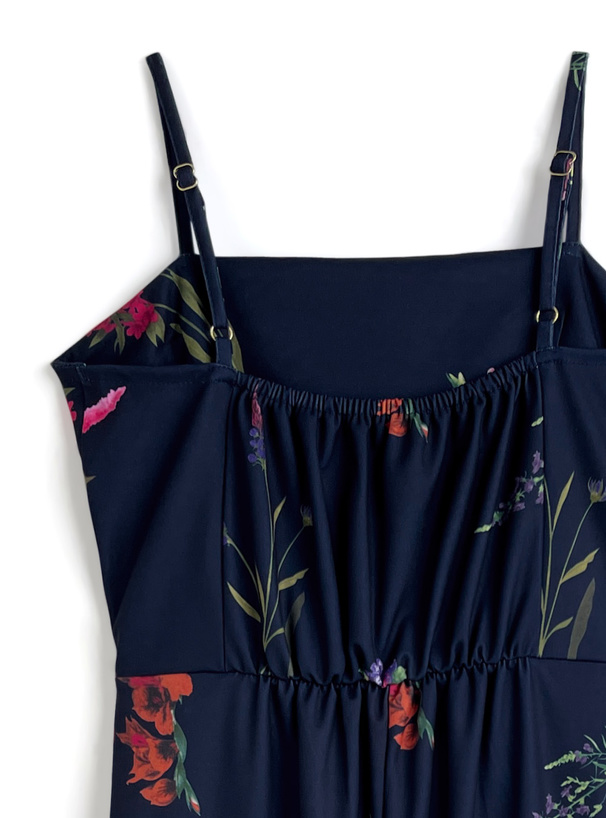 花柄ドレープキャミソールワンピース