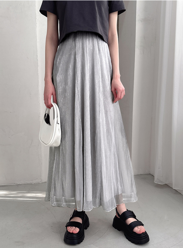 ラメシアープリーツスカート[dk1158] | レディースファッション通販の ...