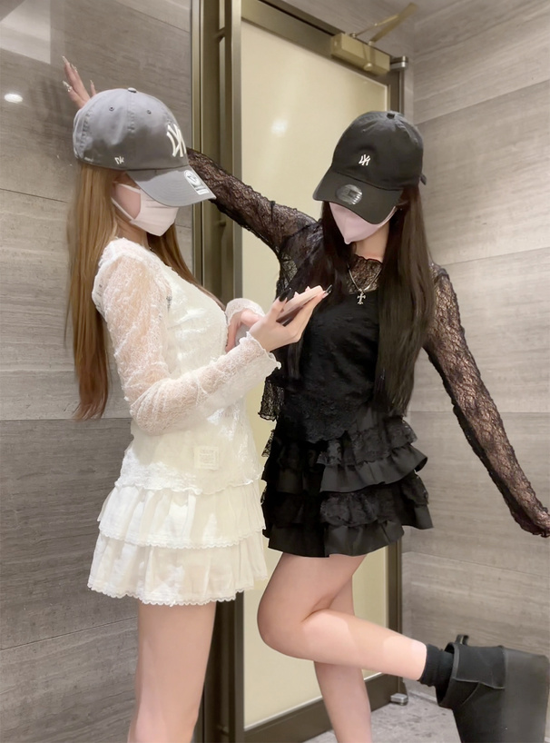 レースメロウトップスxキャミソールアンサンブル[dk1406