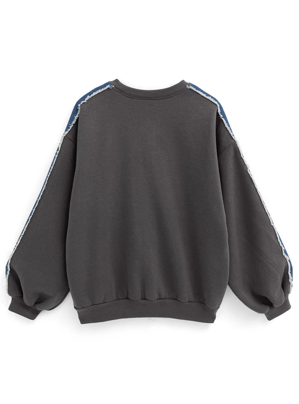 バタフライデニムスウェットトップス