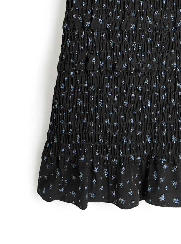 小花柄シャーリング半袖ミニワンピース[dk1455] | レディース