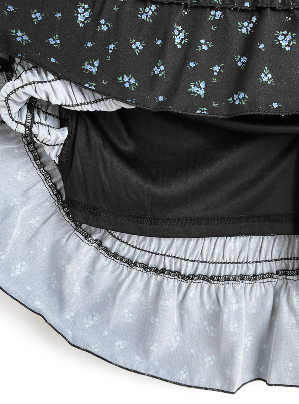 小花柄シャーリング半袖ミニワンピース[dk1455] | レディース