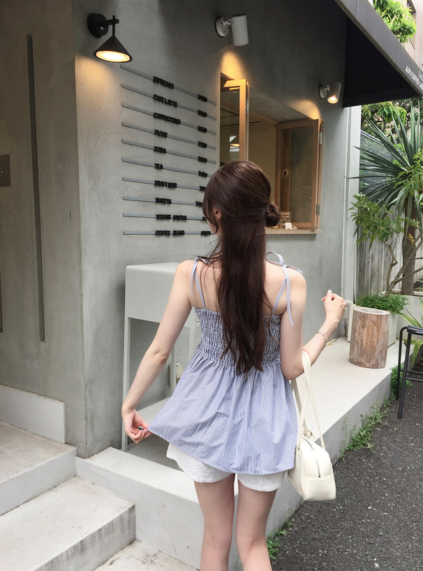 リボンストライプ柄チュニック