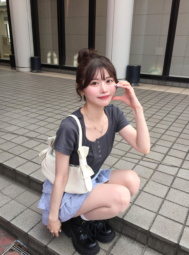 切替ラインクロップド丈テレコリブトップス