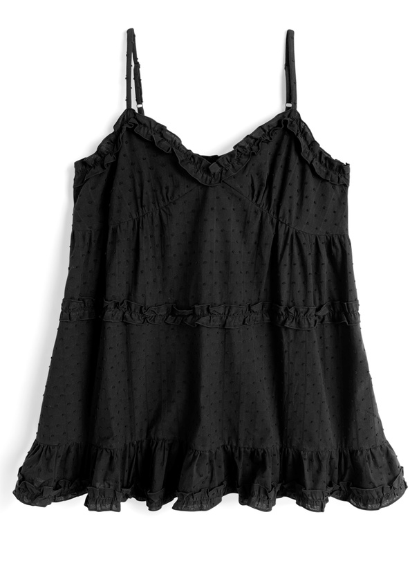 ドットフリルキャミミニワンピース