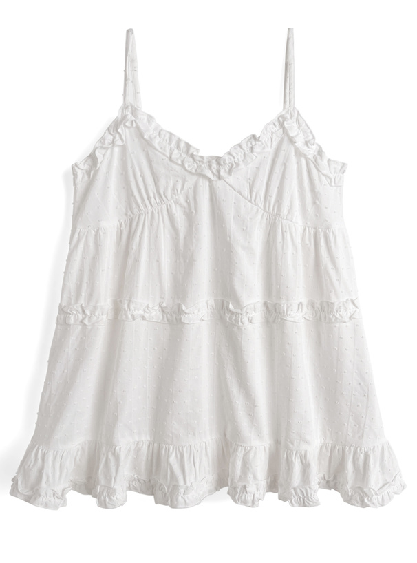 ドットフリルキャミミニワンピース