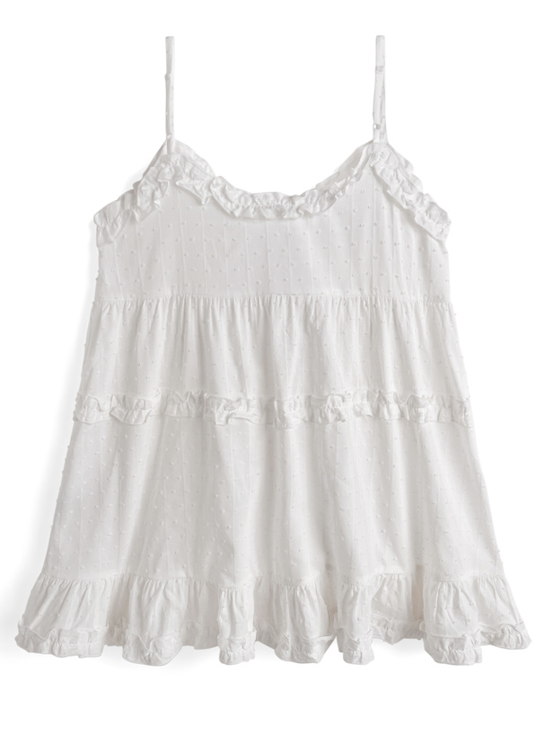 ドットフリルキャミミニワンピース