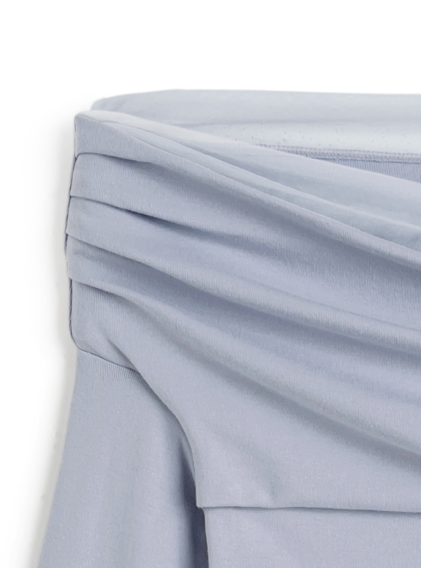 チュールドッキングドレープオフショルダートップス