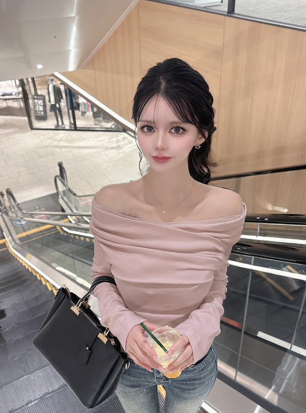 チュールドッキングドレープオフショルダートップス