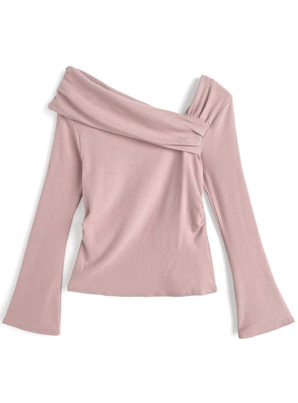 ワンショルダーギャザートップス