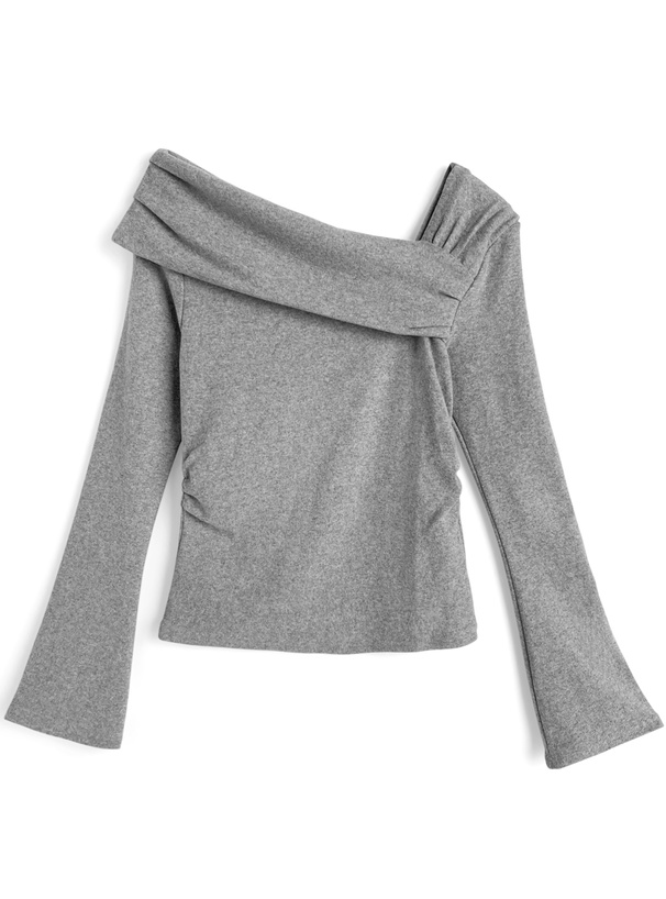 ワンショルダーギャザートップス