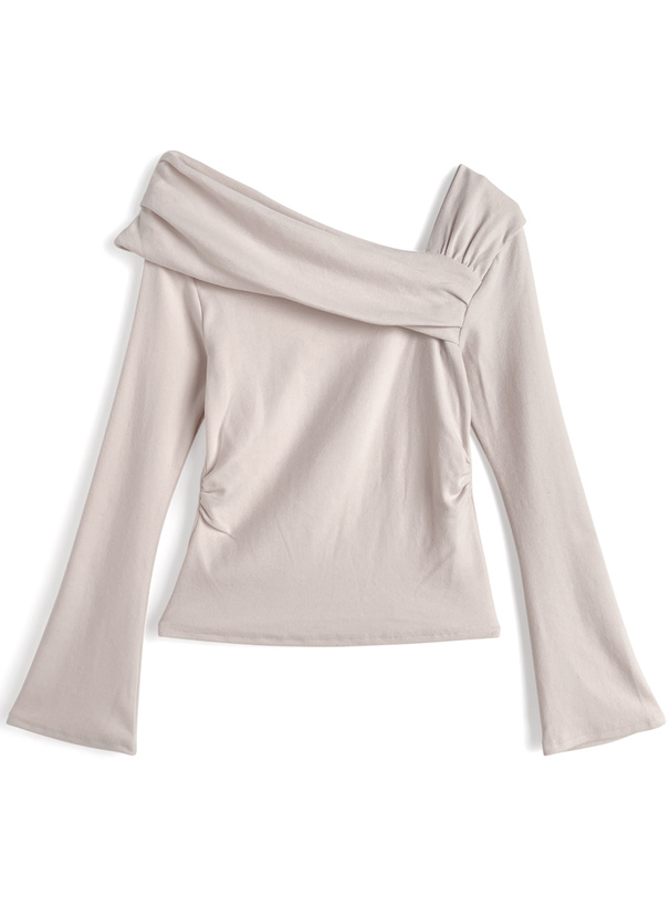 ワンショルダーギャザートップス