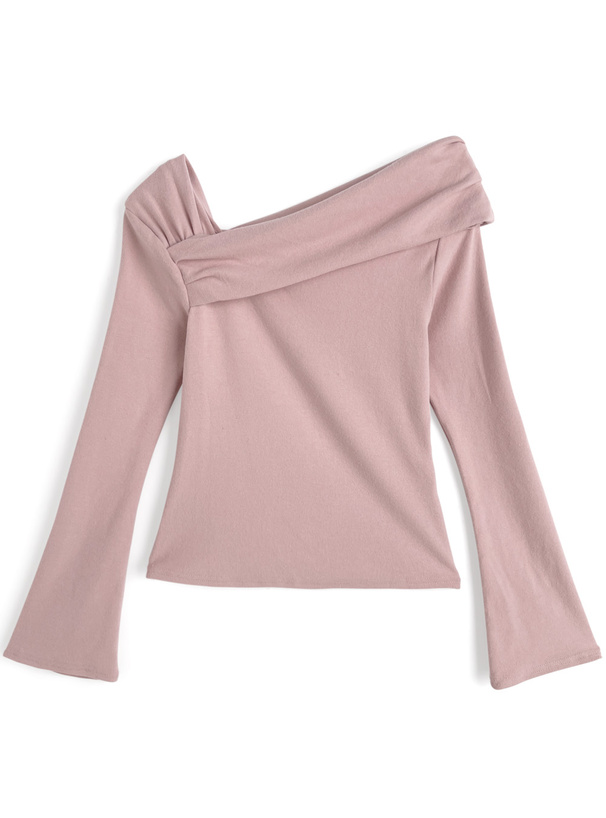 ワンショルダーギャザートップス