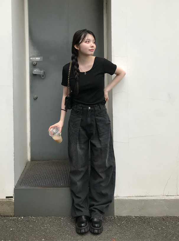カップ付バックオープンリブトップス