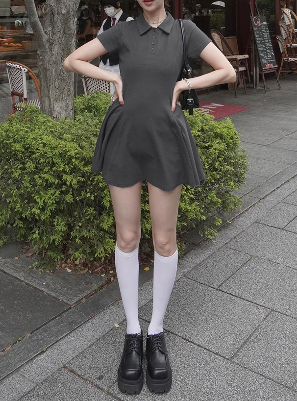 ポロフレアミニワンピース