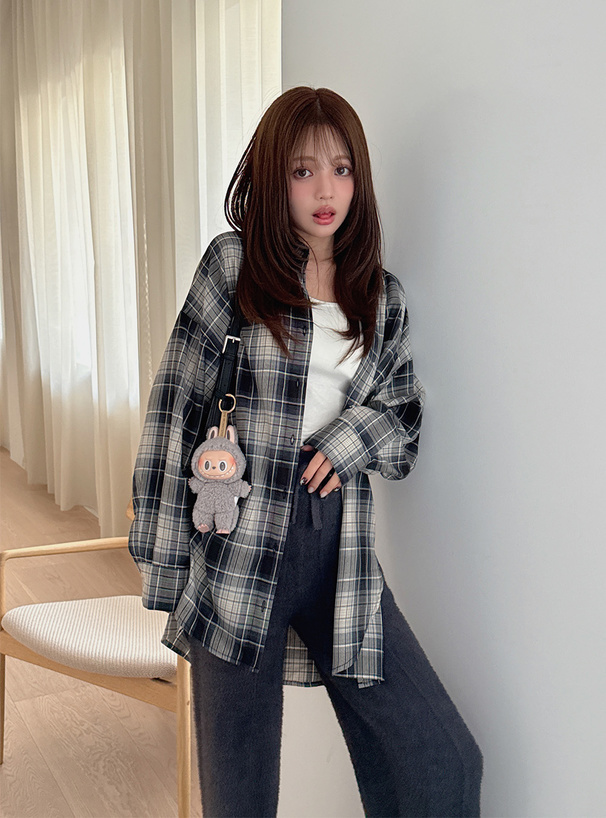 【売り切れ】  チェックシャツ 7分袖シャツ メンズ チェックシャツ[品番：LU000012552