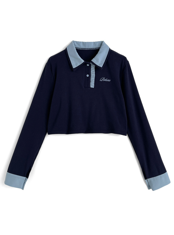 ダブルカラーフリルトップス