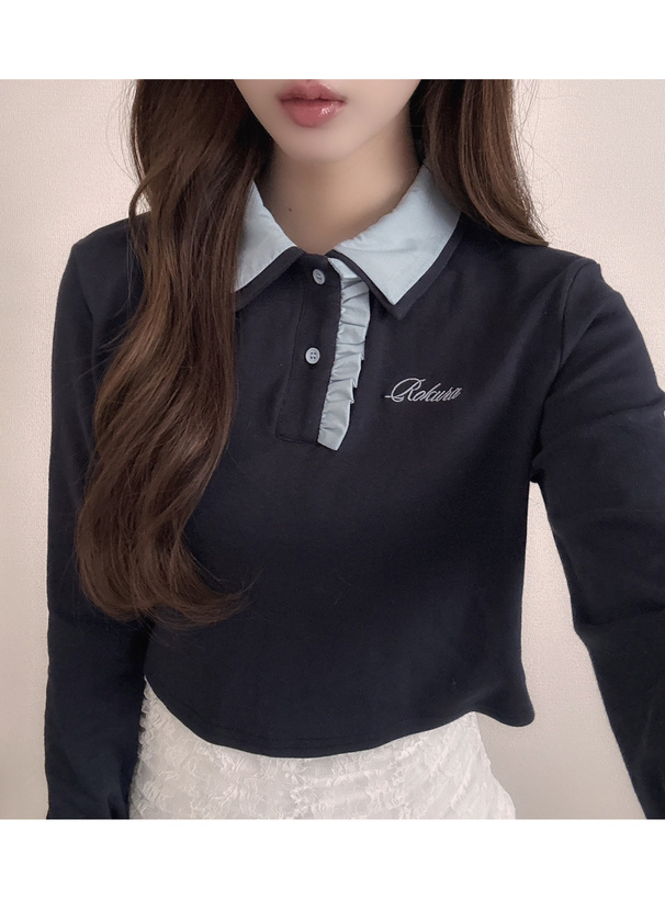 ダブルカラーフリルトップス