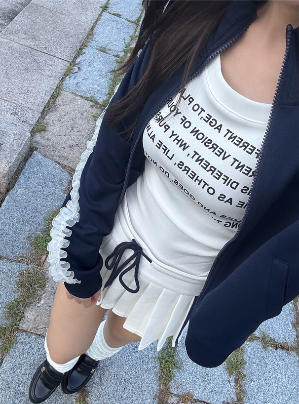 チュールフリルライントラックジャケット