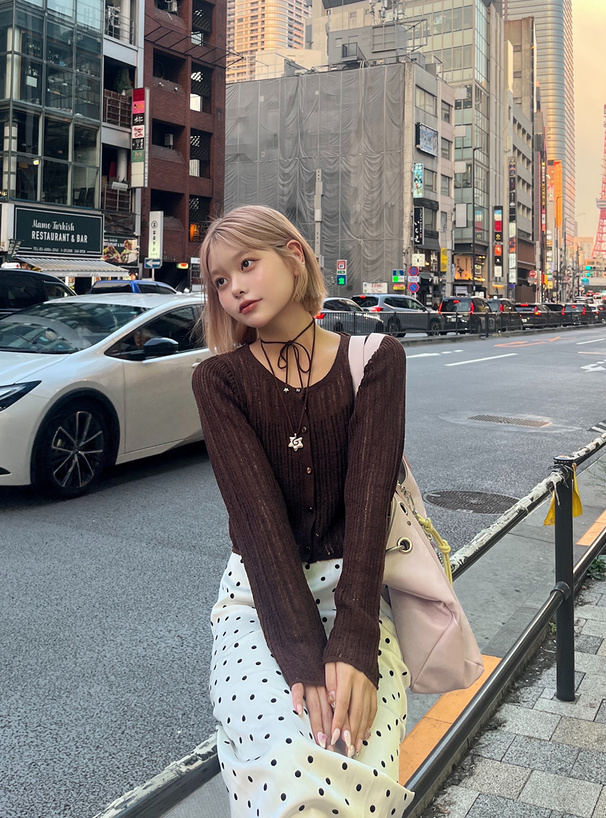 THIRD MAGAZINE リブ編みショートカーディガン THIRD MAGAZINE (サード