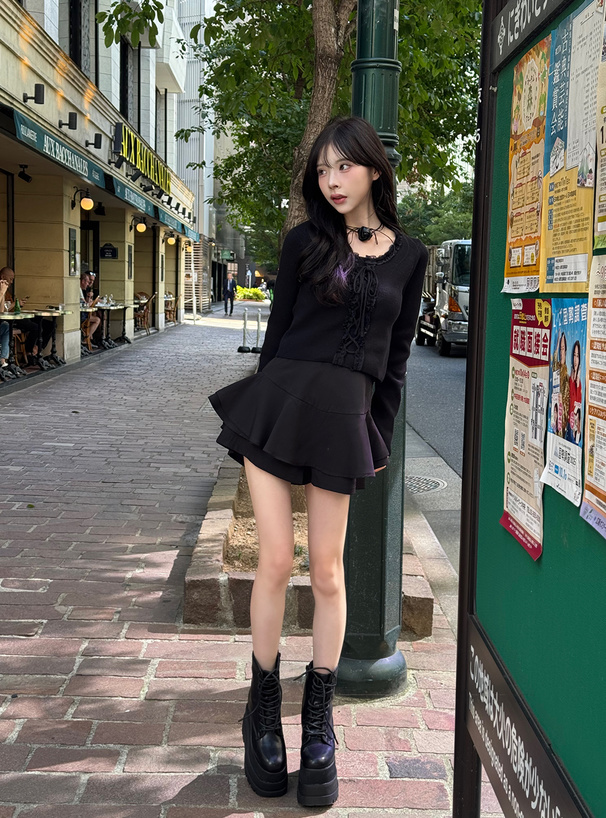 リボン付きブラックニット長袖 楽天市場】ステッチ リボン ニット トップス [C7384] レディース