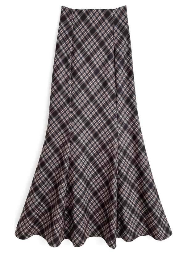 チェック柄フレアスカート