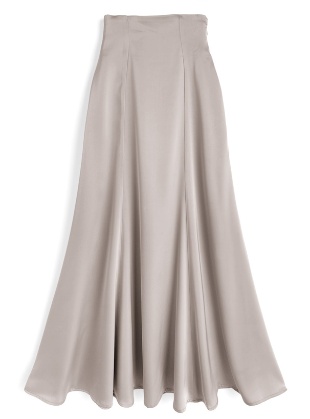 ハイウエストサテンフレアスカート