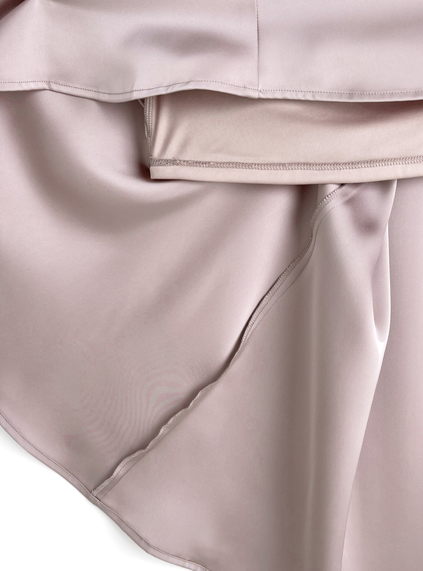 ハイウエストサテンフレアスカート