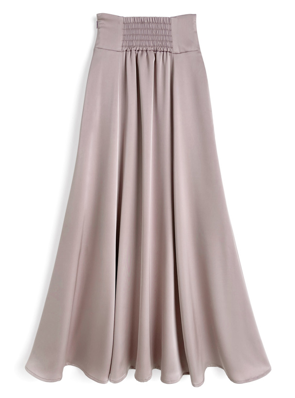 ハイウエストサテンフレアスカート