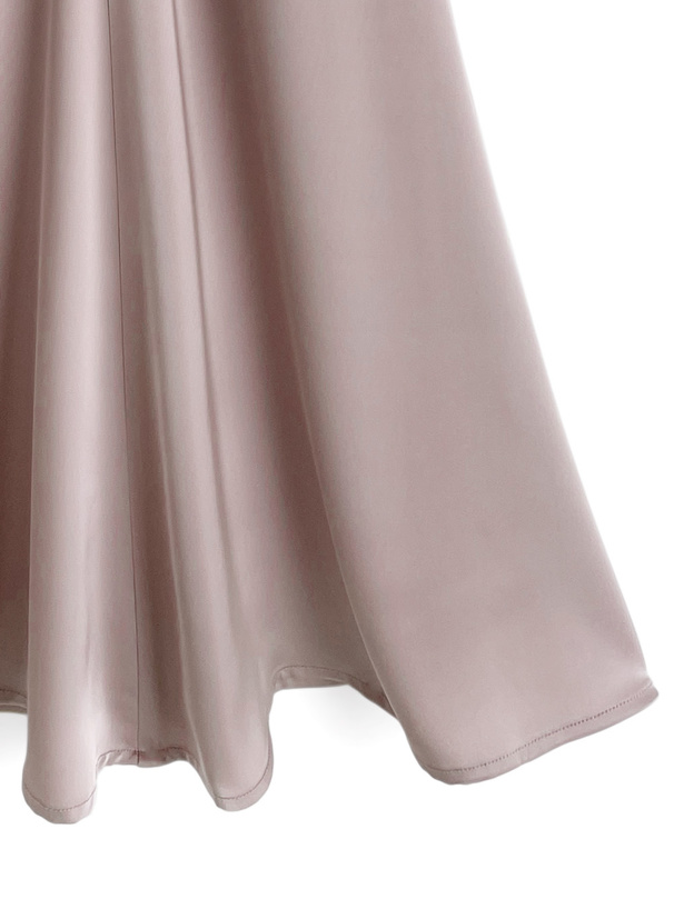 ハイウエストサテンフレアスカート