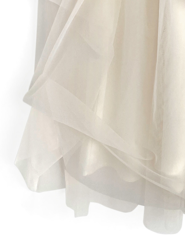 ボリュームチュールフレアロングスカート