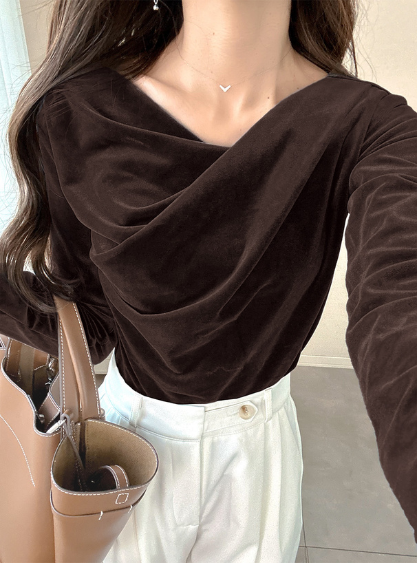 Alia アライアドレープトップス ベロアドレープトップス[dk1551] | レディースファッション通販の