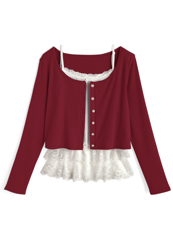 レースキャミソールx\カーディガンアンサンブル[dk1553