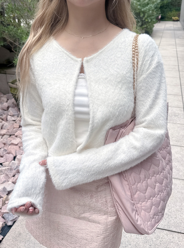 フェザーショート丈カーディガン