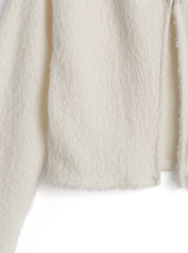 フェザーショート丈カーディガン