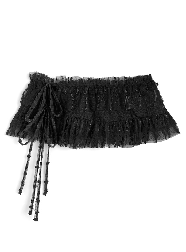 フリルリボンレースラップミニスカート[dk1556]