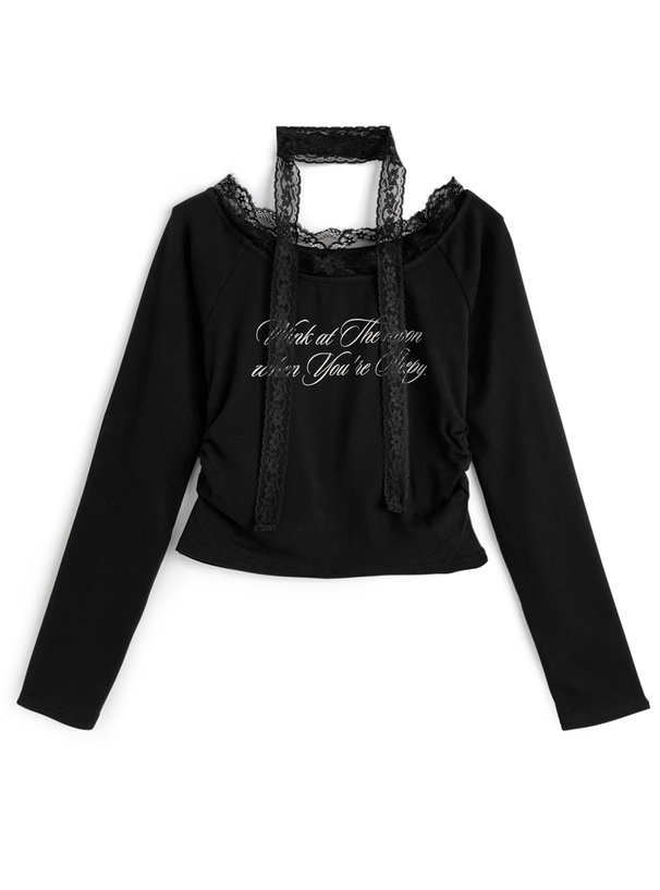 レースチョーカー付きロゴトップス