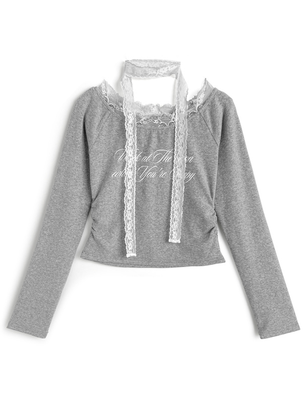 レースチョーカー付きロゴトップス