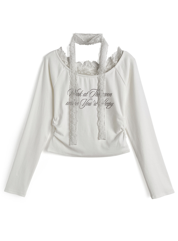 レースチョーカー付きロゴトップス