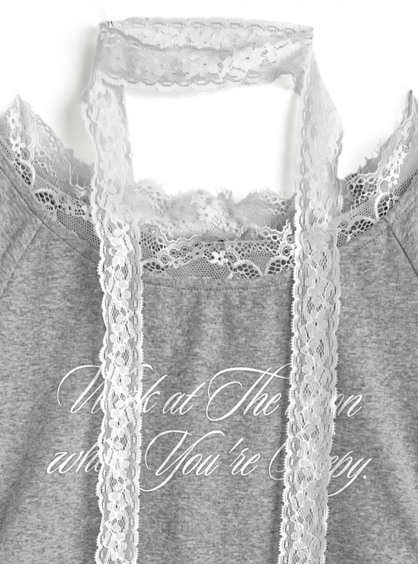 レースチョーカー付きロゴトップス