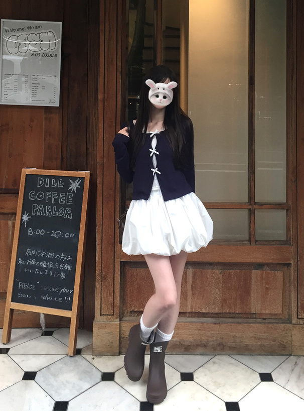 レースレイヤード風リボントップス