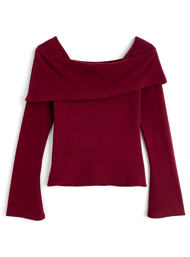 アシンメトリーフレアスリーブトップス