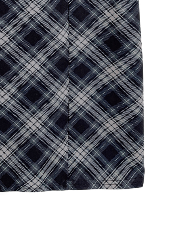 チェック柄スエードタイトスカート