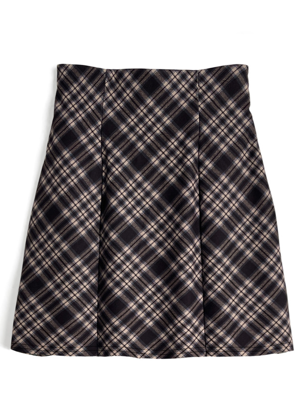 チェック柄ハイウエストタイトミニスカート[dk1567]